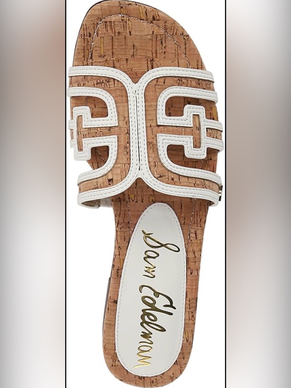 Sam Edelman White Trim Cork Slide Sandal